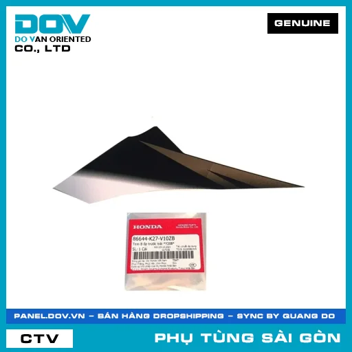 TEM B ỐP TRƯỚC TRÁI *Y208* | HONDA PARTS CODE 86644K27V10ZB — 86644K27V10ZB