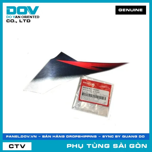 TEM B ỐP TRƯỚC TRÁI *R340B* | HONDA PARTS CODE 86644K27V10ZC — 86644K27V10ZC