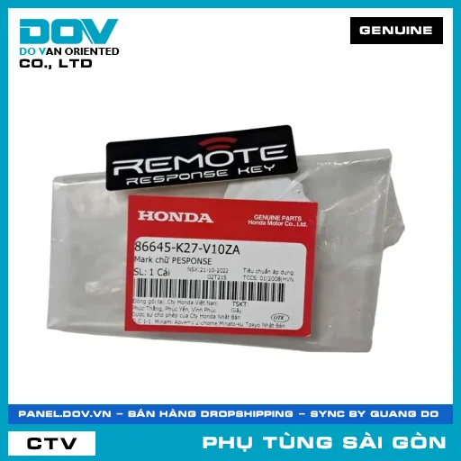 MARK CHỮ PESPONSE | HONDA PARTS CODE 86645K27V10ZA — 86645K27V10ZA