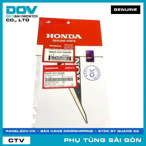 TEM ỐP TRƯỚC TRÁI B *TYPE1* | HONDA PARTS CODE 86645K2VN50ZB — 86645K2VN50ZB