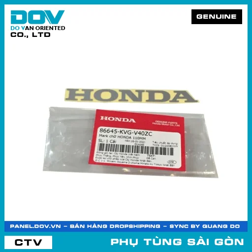 MARK CHỮ HONDA 110MM | HONDA PARTS CODE 86645KVGV40ZC — 86645KVGV40ZC