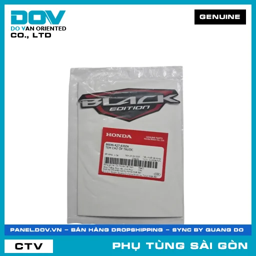 TEM CHỮ ỐP TRƯỚC | HONDA PARTS CODE 86646K27630ZA — 86646K27630ZA