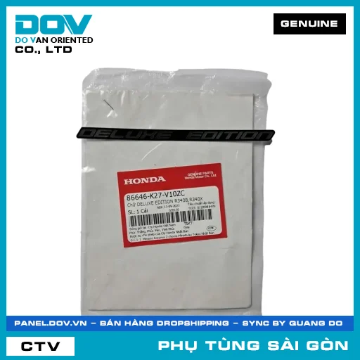 CHỮ DELUXE EDITION R340B,R340X | HONDA PARTS CODE 86646K27V10ZC — 86646K27V10ZC