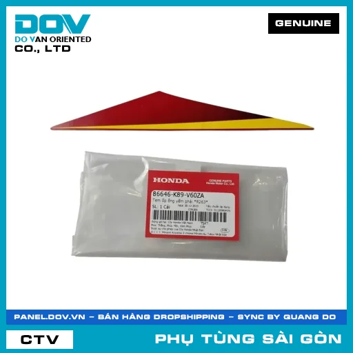 TEM ỐP ỐNG YẾM PHẢI *R263* | HONDA PARTS CODE 86646K89V60ZA — 86646K89V60ZA