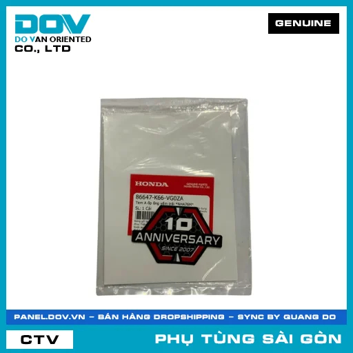 TEM A ỐP ỐNG YẾM TRÁI *NHA76M* | HONDA PARTS CODE 86647K66VG0ZA — 86647K66VG0ZA