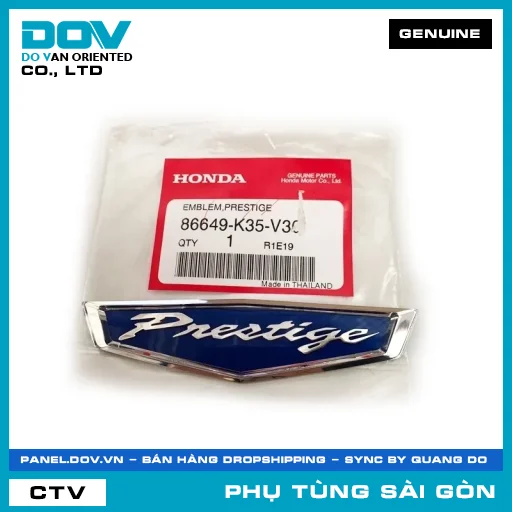 TEM THƯƠNG HIỆU | HONDA PARTS CODE 86649K35V30 — 86649K35V30
