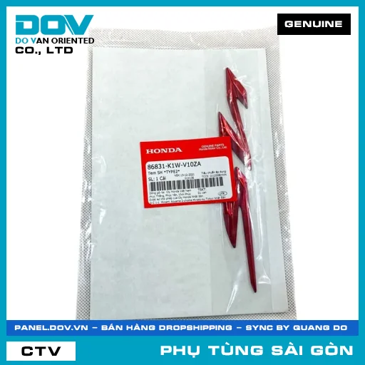 TEM SH *TYPE2* | HONDA PARTS CODE 86831K1WV10ZA — 86831K1WV10ZA