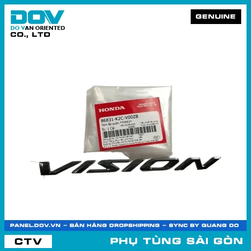 TEM ỐP SƯỜN *TYPE1* | HONDA PARTS CODE 86831K2CV00ZB — 86831K2CV00ZB