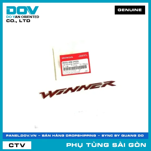 LOGO CHỮ WINNER *NHA76M* | HONDA PARTS CODE 86831K56V40ZA — 86831K56V40ZA