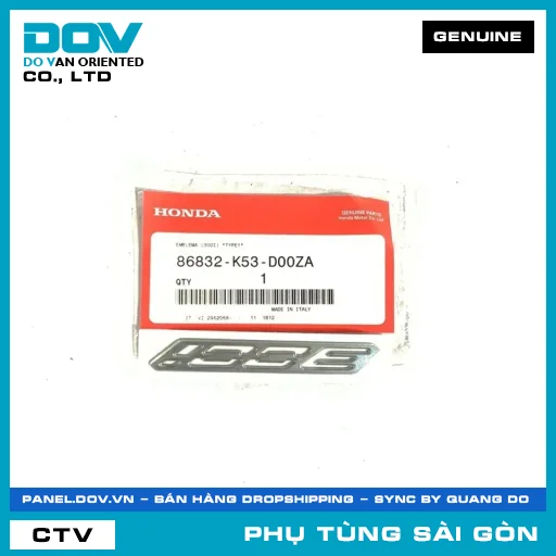 BIỂU TƯỢNG 300I *TYPE1* | HONDA PARTS CODE 86832K53D00ZA — 86832K53D00ZA