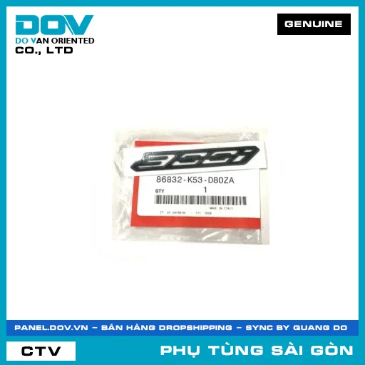 BIỂU TƯỢNG 300I *NH312* | HONDA PARTS CODE 86832K53D80ZA — 86832K53D80ZA