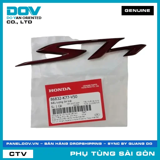 BIỂU TƯỢNG SH TRÁI | HONDA PARTS CODE 86832K77V50 — 86832K77V50