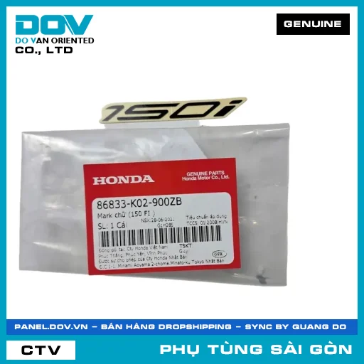 MARK CHỮ (150 FI) | HONDA PARTS CODE 86833K02900ZB — 86833K02900ZB