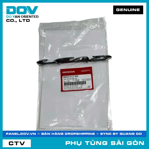 TEM CHỮ ỐP SƯỜN TRÁI | HONDA PARTS CODE 86833K12900 — 86833K12900