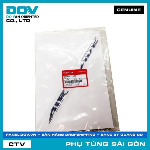 LOGO ỐP SƯỜN | HONDA PARTS CODE 86833K27V00 — 86833K27V00