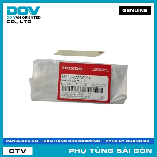 MARK CHỮ 125L *NH411* | HONDA PARTS CODE 86833K77V00ZA — 86833K77V00ZA