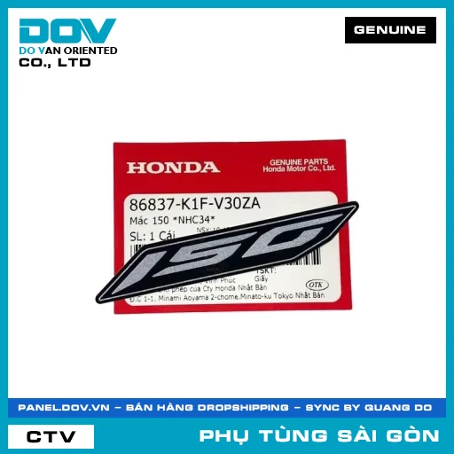 TEM DÁN 150 *NHC34* | HONDA PARTS CODE 86837K1FV30ZA — 86837K1FV30ZA