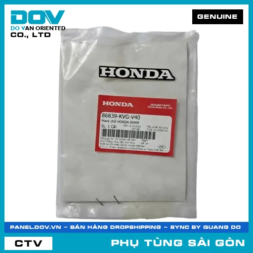 MARK CHỮ HONDA 65MM | HONDA PARTS CODE 86839KVGV40 — 86839KVGV40