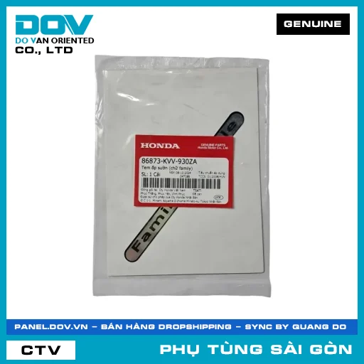 TEM ỐP SƯỜN (CHỮ FAMILY) | HONDA PARTS CODE 86873KVV930ZA — 86873KVV930ZA