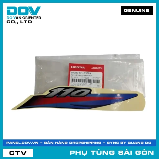 TEM MẶT NẠ TRÁI *PB171MU* | HONDA PARTS CODE 87103KFL830ZA — 87103KFL830ZA