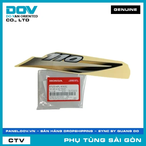TEM MẶT NẠ TRÁI *YR183* | HONDA PARTS CODE 87103KFL830ZC — 87103KFL830ZC