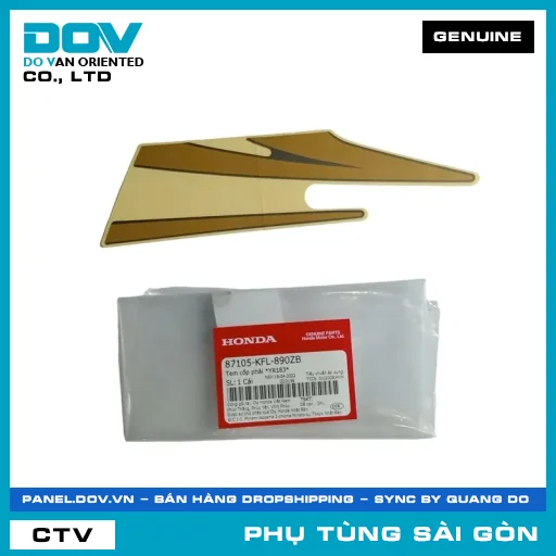 TEM CỐP PHẢI *YR183* | HONDA PARTS CODE 87105KFL890ZB — 87105KFL890ZB