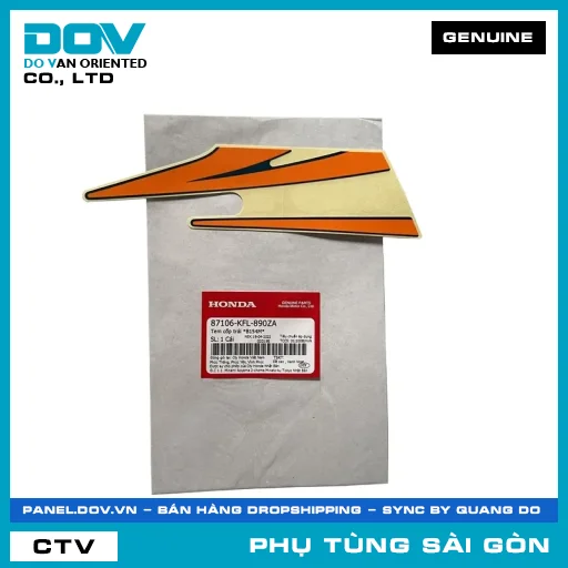 TEM CỐP TRÁI *B154M* | HONDA PARTS CODE 87106KFL890ZA — 87106KFL890ZA