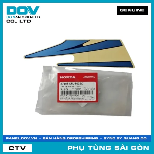 TEM CỐP TRÁI *PB171MU* | HONDA PARTS CODE 87106KFL890ZC — 87106KFL890ZC