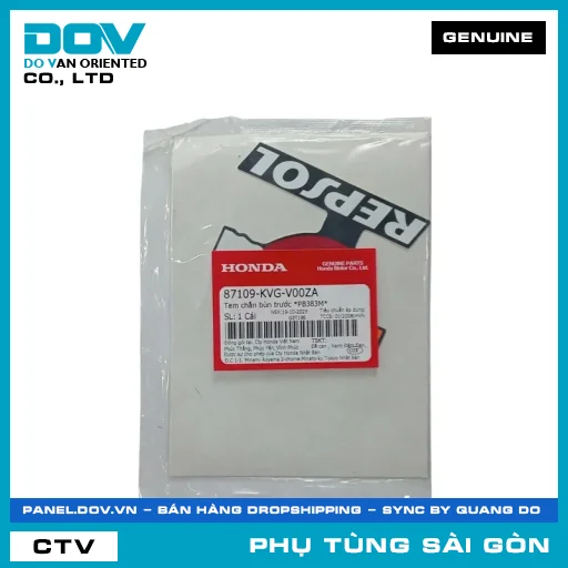 TEM DÈ CHẮN BÙN TRƯỚC *PB383M* | HONDA PARTS CODE 87109KVGV00ZA — 87109KVGV00ZA