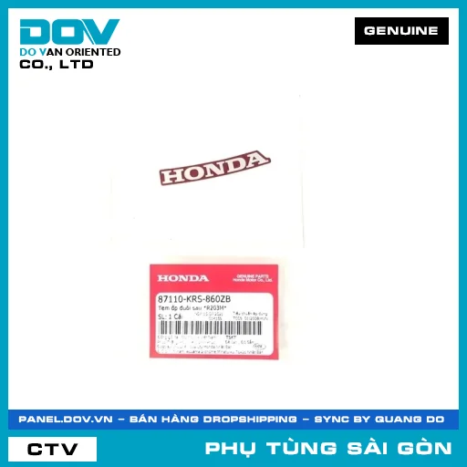 TEM ỐP ĐUÔI SAU *R203M* | HONDA PARTS CODE 87110KRS860ZB — 87110KRS860ZB
