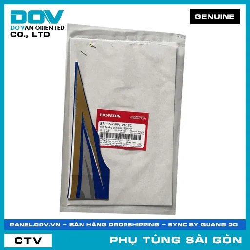 TEM ỐP ỐNG YẾM TRÁI *B206M* | HONDA PARTS CODE 87112KWWV00ZC — 87112KWWV00ZC