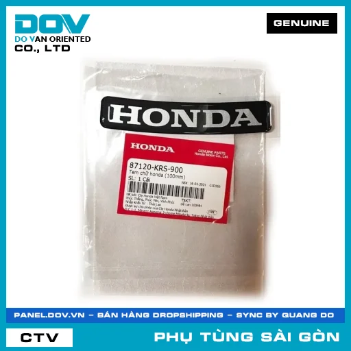 TEM CHỮ HONDA (95MM) | HONDA PARTS CODE 87120KRS900 — 87120KRS900