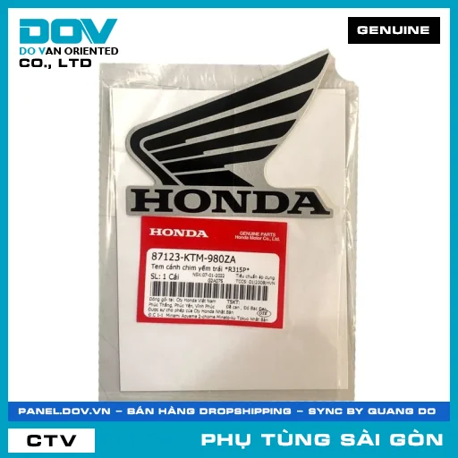 TEM CÁNH CHIM YẾM TRÁI *R315P* | HONDA PARTS CODE 87123KTM980ZA — 87123KTM980ZA
