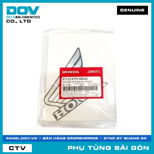 TEM CÁNH CHIM YẾM TRÁI *NH193P | HONDA PARTS CODE 87123KTM980ZB — 87123KTM980ZB
