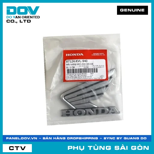BIỂU TƯỢNG CÁNH CHIM BÊN TRÁI | HONDA PARTS CODE 87124KVL940 — 87124KVL940