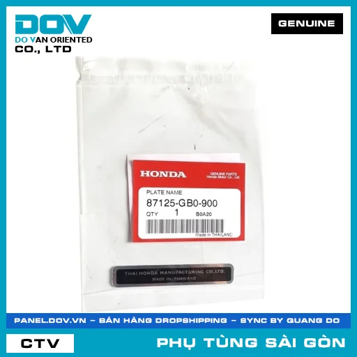 TEM SẢN PHẨM | HONDA PARTS CODE 87125GB0900 — 87125GB0900