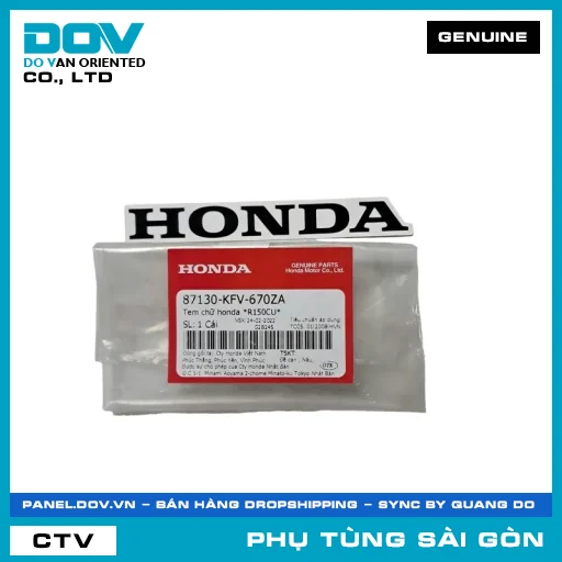 TEM CHỮ HONDA *R150CU* | HONDA PARTS CODE 87130KFV670ZA — 87130KFV670ZA