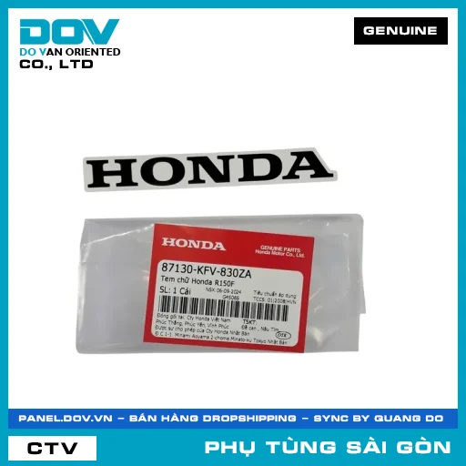 TEM CHỮ HONDA R150F | HONDA PARTS CODE 87130KFV830ZA — 87130KFV830ZA