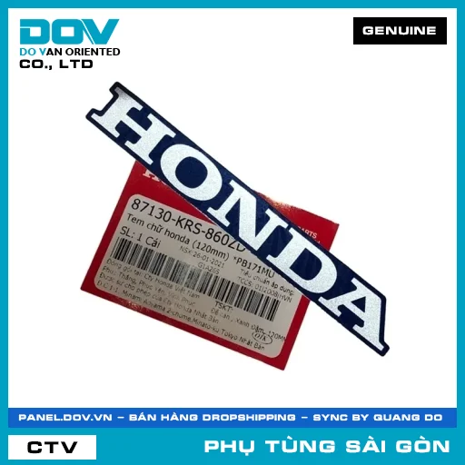TEM CHỮ HONDA (120MM) *PB171MU | HONDA PARTS CODE 87130KRS860ZD — 87130KRS860ZD