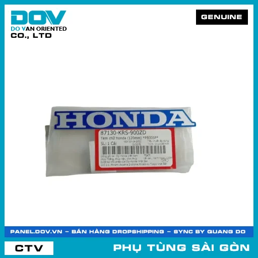 TEM CHỮ HONDA (120MM) *PB305P* | HONDA PARTS CODE 87130KRS900ZD — 87130KRS900ZD
