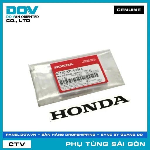 TEM CHỮ HONDA (110MM) | HONDA PARTS CODE 87130KTL640ZA — 87130KTL640ZA