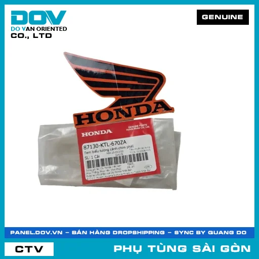 TEM BIỂU TƯỢNG CÁNH CHIM PHẢI | HONDA PARTS CODE 87130KTL670ZA — 87130KTL670ZA