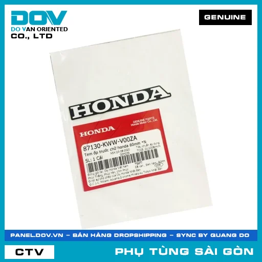 TEM ỐP TRƯỚC CHỮ HONDA 80MM *N | HONDA PARTS CODE 87130KWWV00ZA — 87130KWWV00ZA