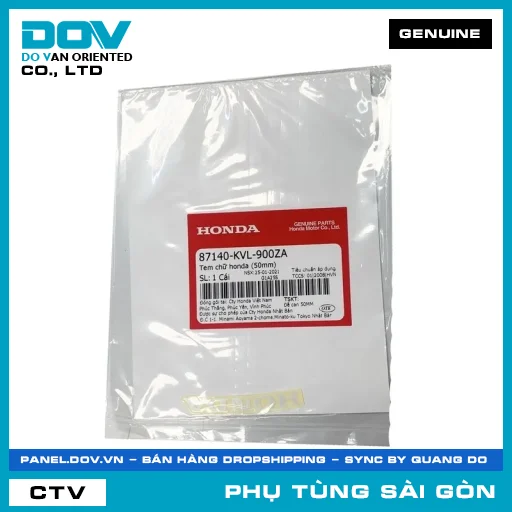 TEM CHỮ HONDA (50MM) | HONDA PARTS CODE 87140KVL900ZA — 87140KVL900ZA