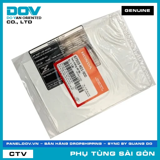 TEM THÔNG SỐ LỐP | HONDA PARTS CODE 87505K01900 — 87505K01900