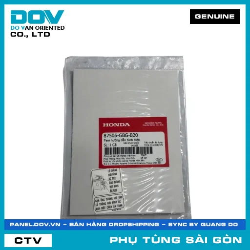 TEM HƯỚNG DẪN BÌNH ĐIỆN | HONDA PARTS CODE 87506GBGB20 — 87506GBGB20