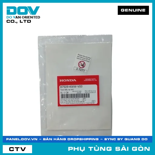 TEM BẦU LỌC GIÓ | HONDA PARTS CODE 87509KWWV00 — 87509KWWV00