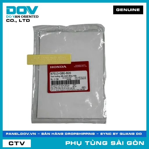 TEM HƯỚNG DẪN KHỞI ĐỘNG MÁY | HONDA PARTS CODE 87513GBGB20 — 87513GBGB20