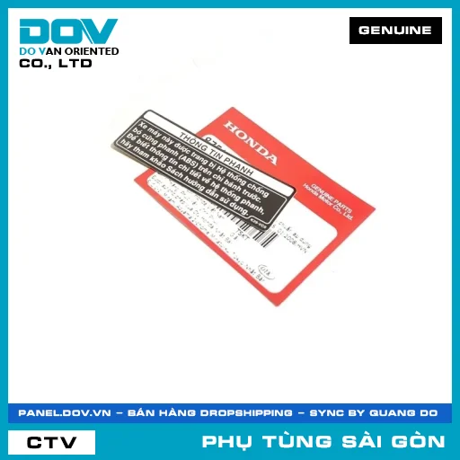 TEM THÔNG TIN ABS | HONDA PARTS CODE 87514K29VC0 — 87514K29VC0