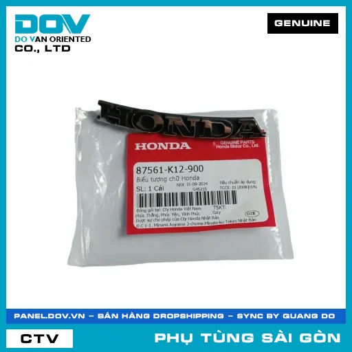 BIỂU TƯỢNG CHỮ HONDA | HONDA PARTS CODE 87561K12900 — 87561K12900